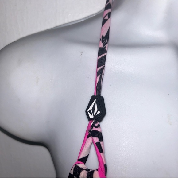 Volcom Boy Shorts Logo S Swimsuit Bikini Bottoms Black Check Pink Free B… - Picture 7 of 9